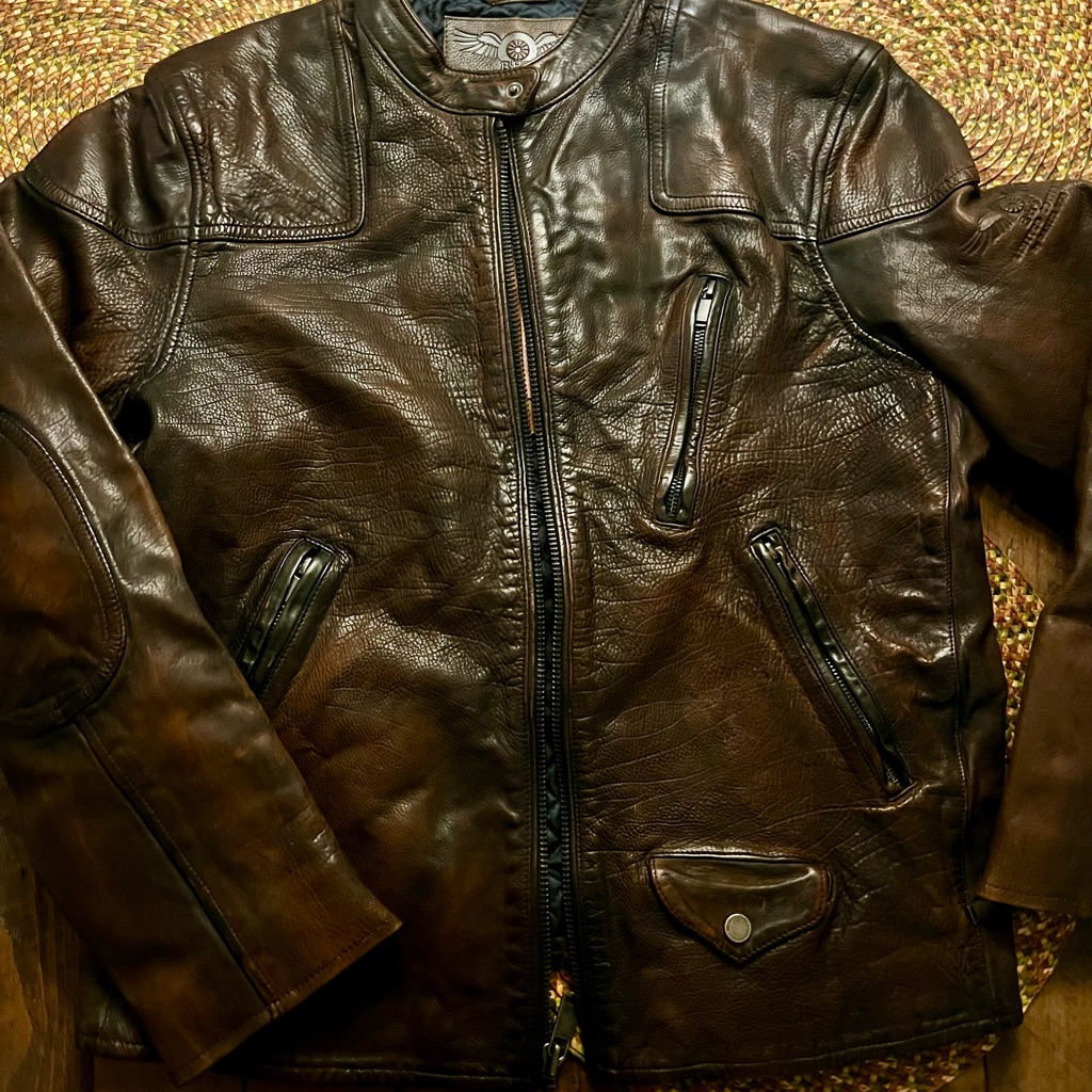 Men's Rich Brown Leather Bomber Jacket